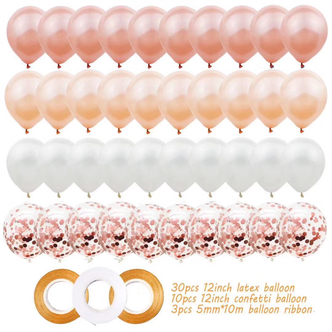 The decorative balloon set comes in a variety of colors and is suitable for: wedding, birthday, exhibition, party, celebration decoration, scene arrangement, golden wedding, children's balloons Application Scenario