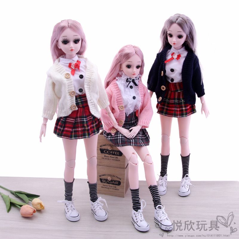 60 cm fashionable and realistic modern girl Barbie doll dress-up children's house play toys student style wholesale