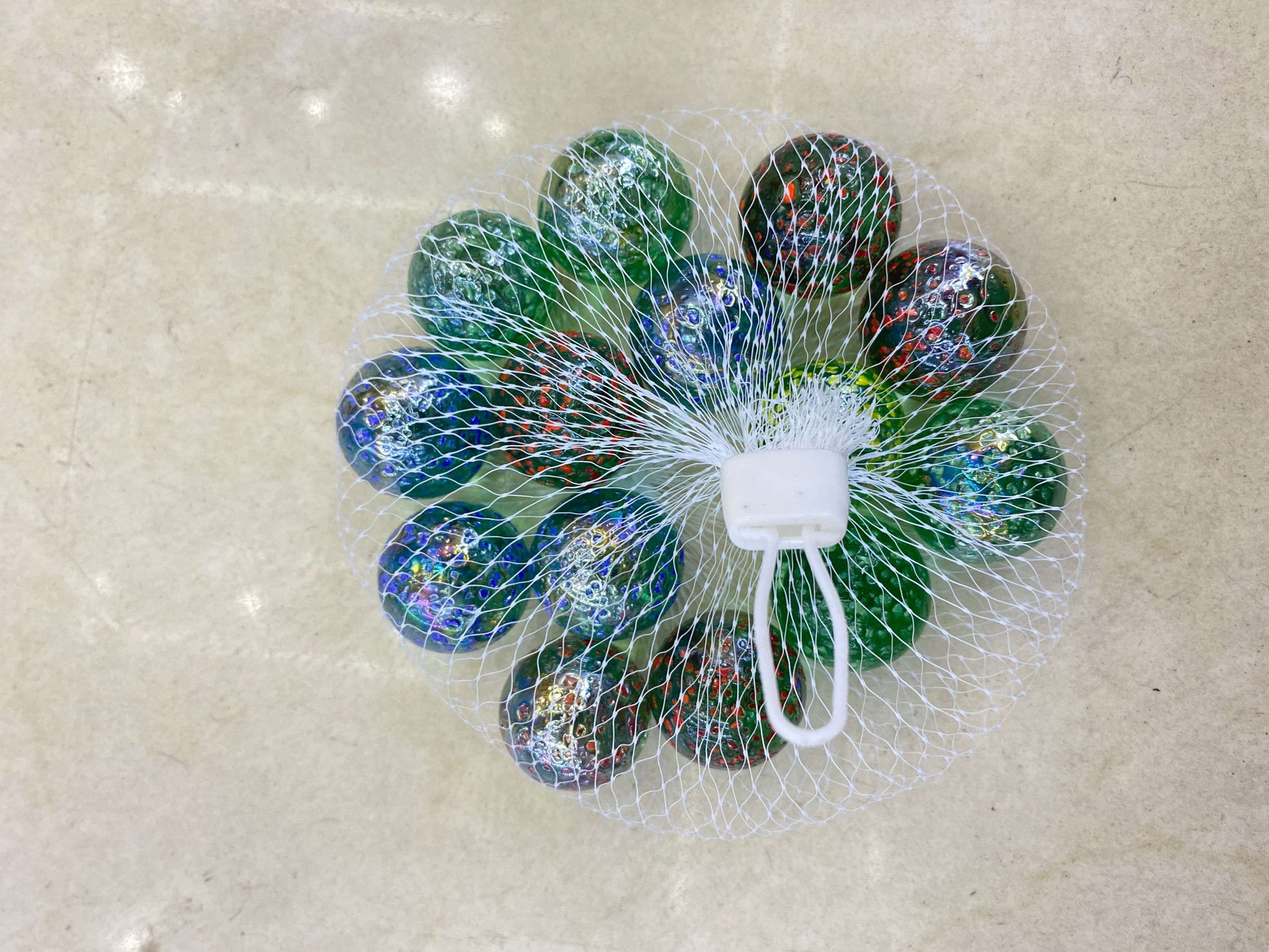 25MM sesame mixed color glass beads marbles glass mesh bag thumbnail