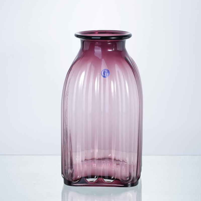 厂家直销批发欧式彩色原色玻璃花瓶客厅餐桌摆件细节图