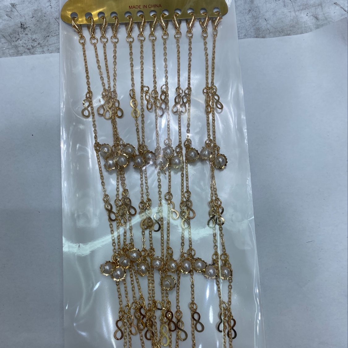 八字珍珠球脚链产品图