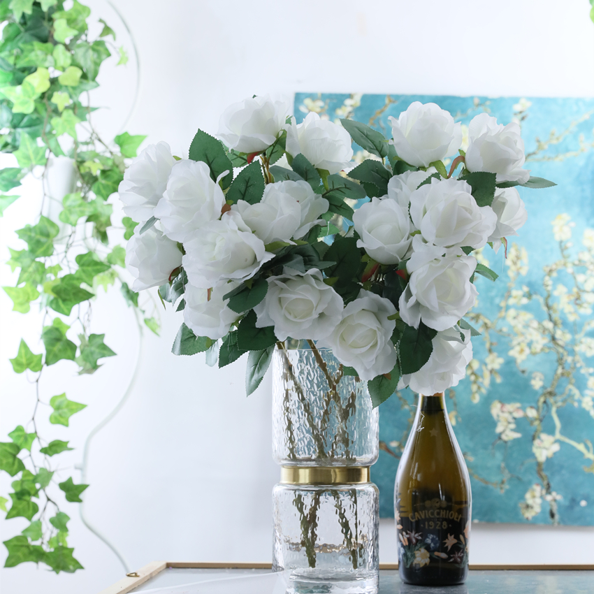 Artificial flower, artificial flower, Imperial Concubine rose, home decoration artificial flower factory direct sales New JM2050 silk fabric rose Imperial Concubine rose pic 7