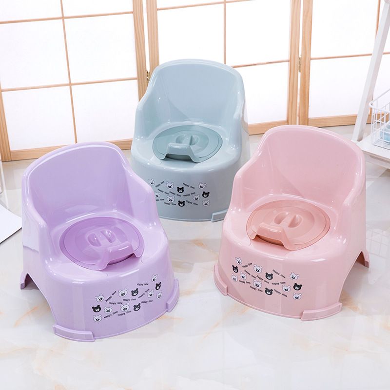 Ready-made baby toilet, splash-proof, easy-to-clean, high-backrest, covered plastic toilet bowl, multi-color children's toilet 9825 Application Scenario
