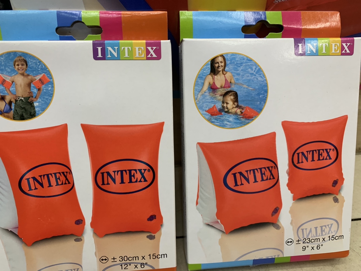 INTEX58641荧光手臂圈学游泳救生圈浮圈宝宝防呛水增加浮力充气圈