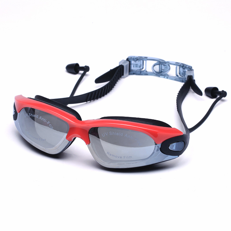 The new type of electroplated goggles waterproof and anti-fog flat light frame male and female universal swimming goggles manufacturers direct sale thumbnail