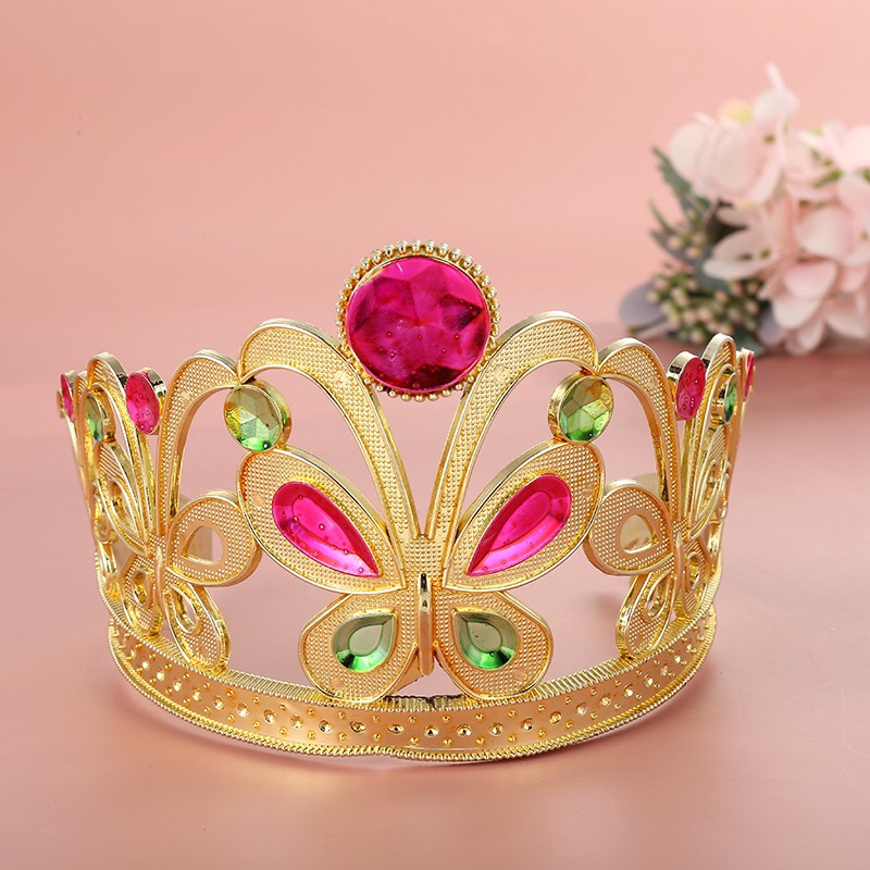 大蝴蝶皇冠金色头扣成人用品普通皇冠韩式皇冠图