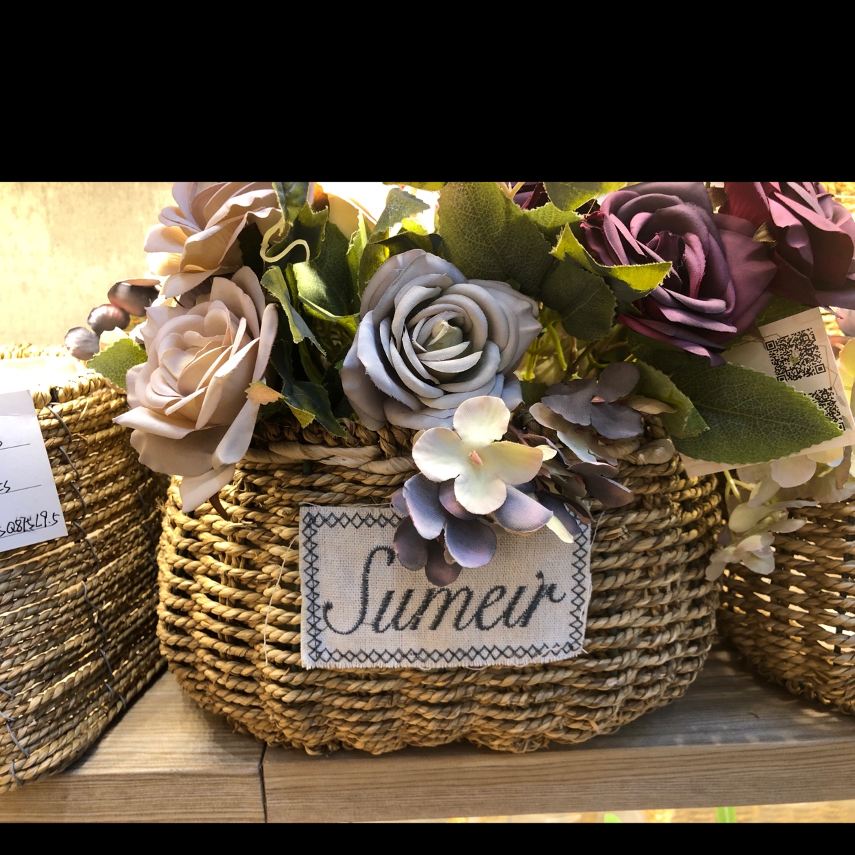 Qingling Craft handmade gardening baskets, decorative flower vases, straw woven small baskets, home decoration