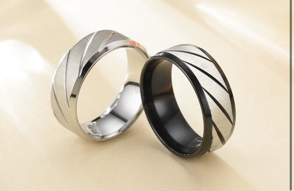 Men and women in Europe and the United States fashion pattern versatile stainless steel ring thumbnail