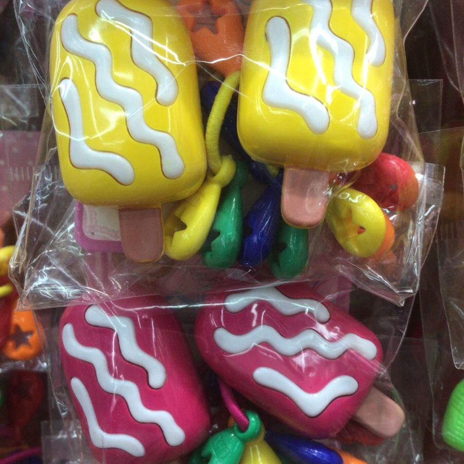 South Korea's new children's cute cartoon hair ring ice cream colorful rubber band thumbnail