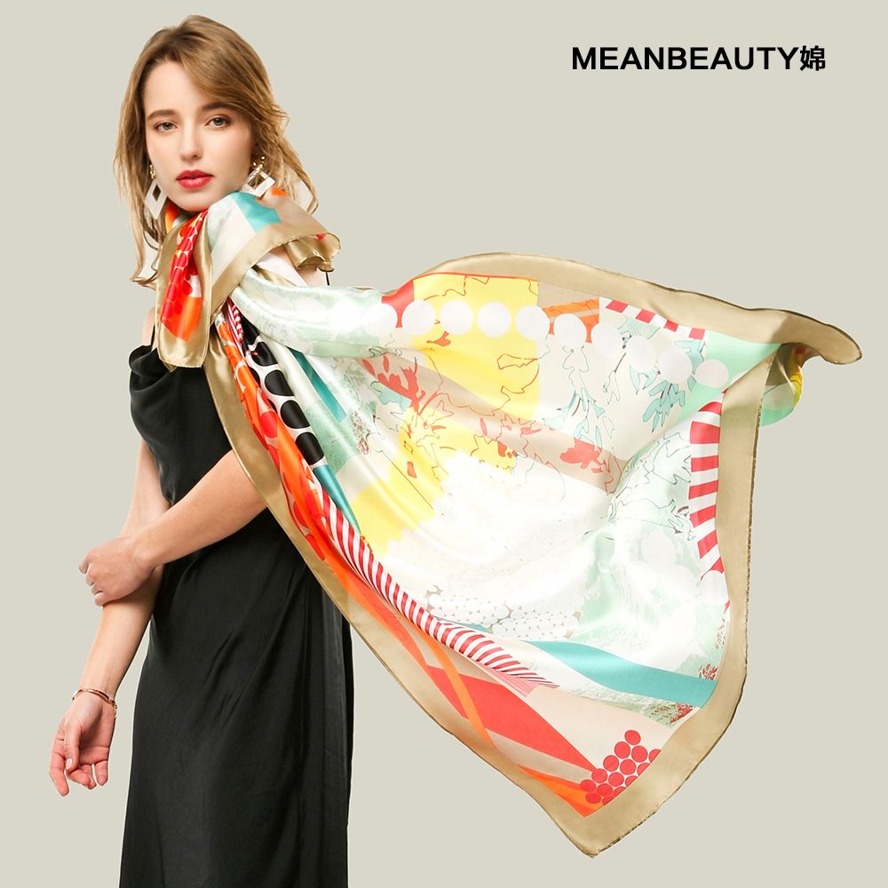 Origin Cross-Border Source Silk Satin Zebra Polka Dot Women's Scarf Spring And Autumn Super Thin Scarf In Stock