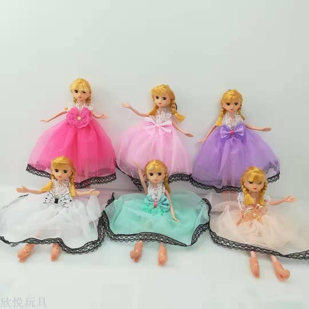 女孩精致礼物芭比娃娃黑边蕾丝仿真公主礼物礼品儿童玩具摆件挂件