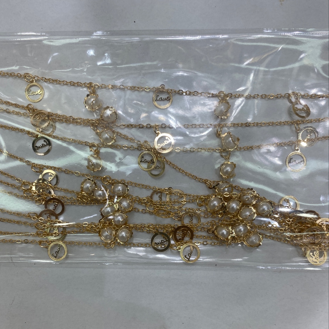 圆love 带珍珠球脚链细节图