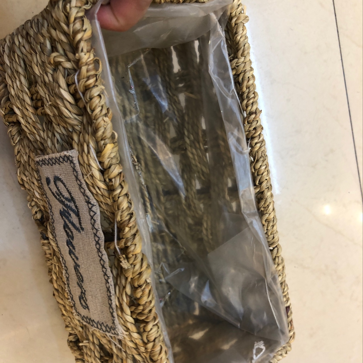 Qingling Craft straw weaving Flower Arrangement Home decoration flower basket figurine Gift Woven basket details Picture