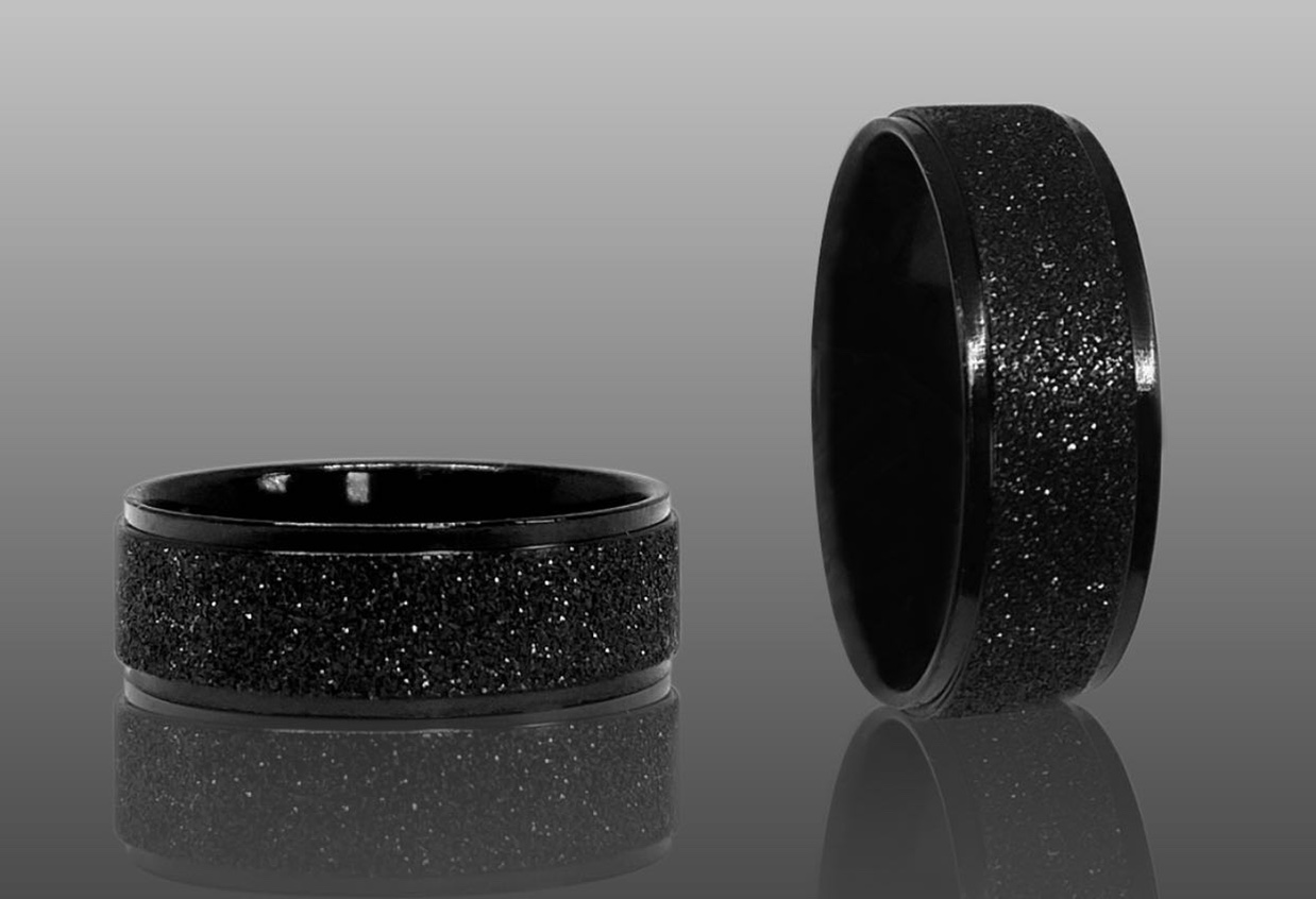 South American fashion trend simple man black star stainless steel ring