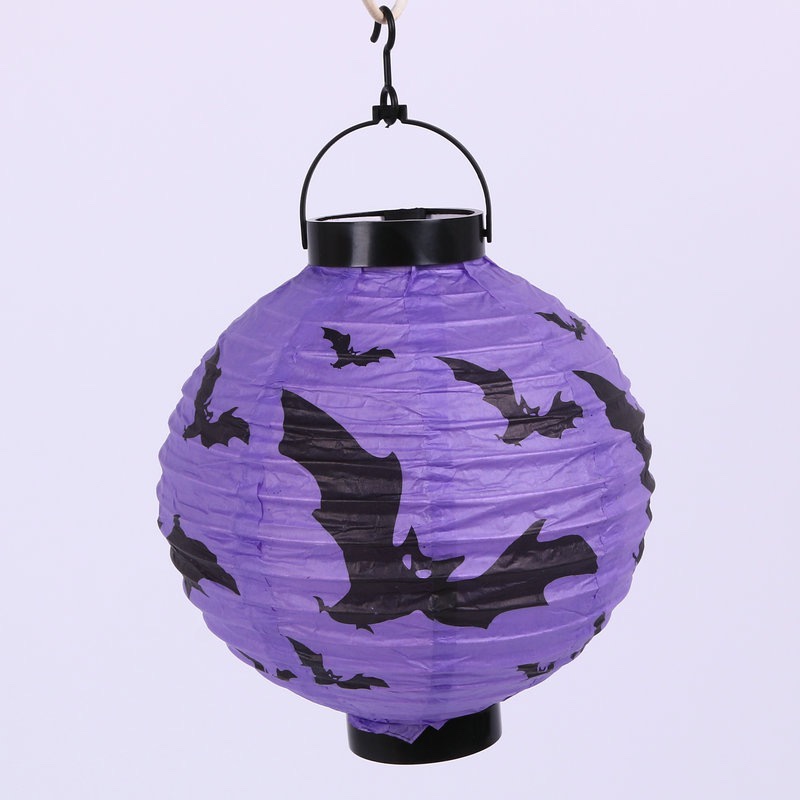 Halloween decorations: Pumpkin paper lanterns, orange ghost lanterns, white LED light lanterns, haunted house decoration props Application Scenario