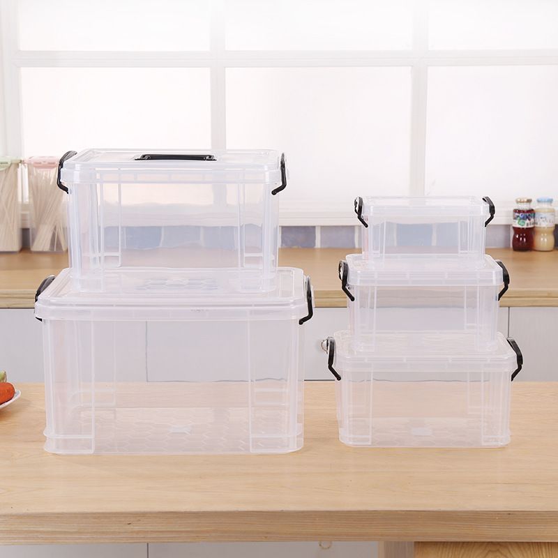 New transparent 5-piece storage box, plastic thickened storage set, snack portable storage box 7015 details Picture