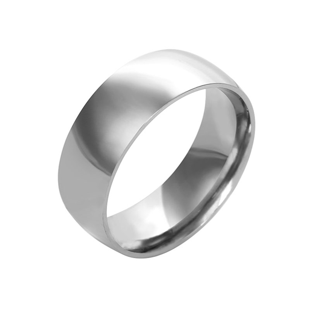 South American fashion trend simple men's stainless steel rings thumbnail