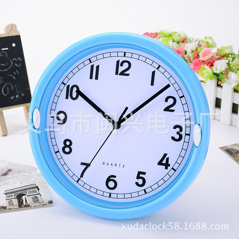 Yiwu Good Goods Xuda 22cm/ 8-inch creative and fashionable home bedroom hanging watch with jumping seconds office quartz clock detail image 1