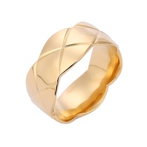 European and American fashion trend fancy stainless steel ring gold