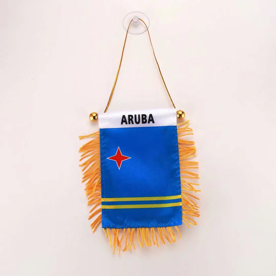 厂家直销供应汽车小挂旗，各国国旗，球迷用品，阿鲁巴车旗