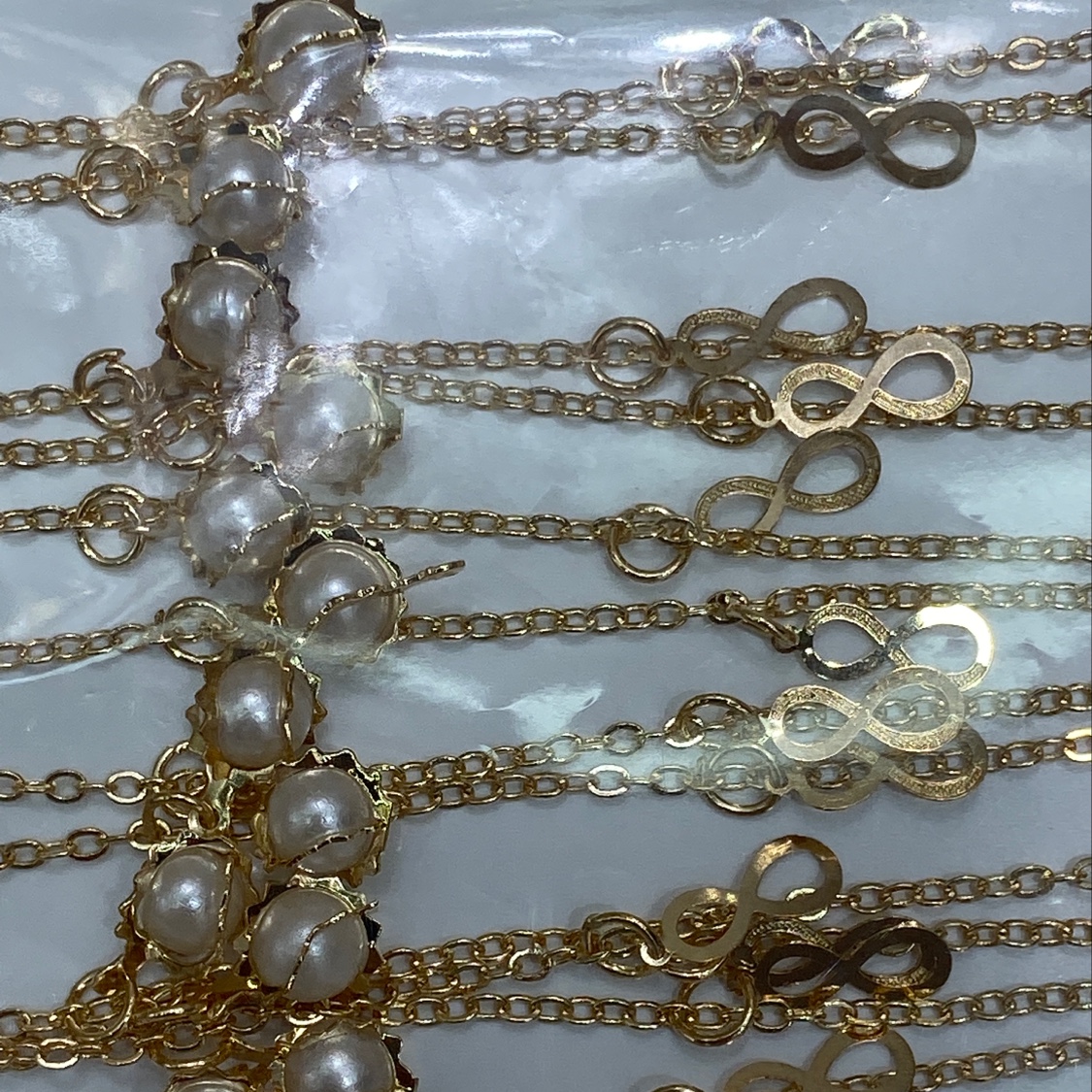 八字珍珠球脚链细节图