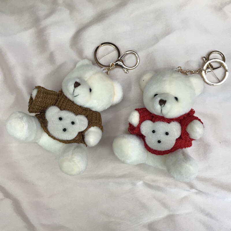 Factory direct sales of couple bear plush toys, dolls, creative keychains, bags, Korean-style pendants, flower bouquets and gift boxes undefined