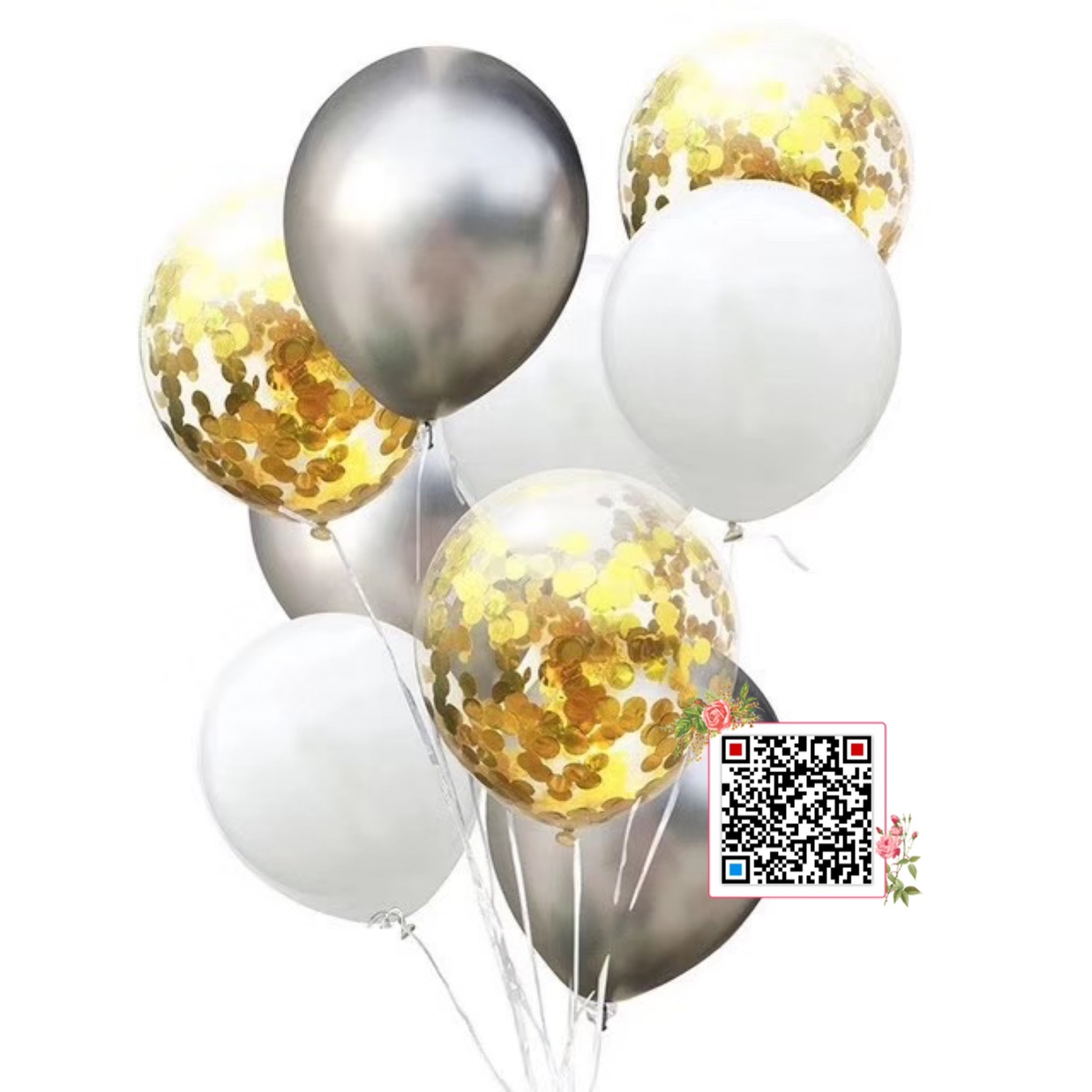 The color of the balloon set can be freely combined and customized. It is suitable for: wedding, birthday, exhibition, party, celebration decoration, scene arrangement, golden wedding, children's balloons... Application Scenario