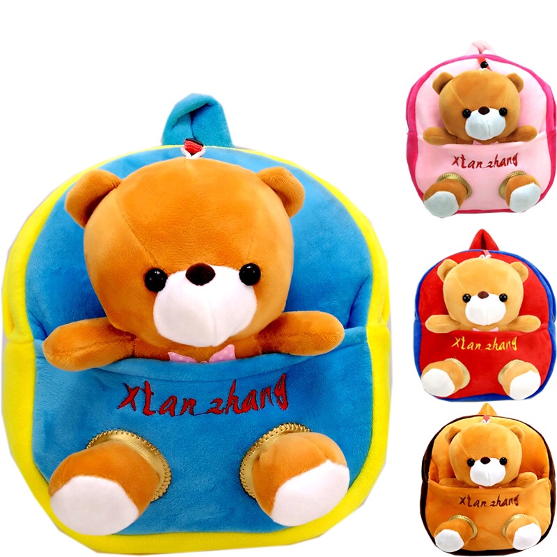 New customized Bear 2-6 years old boys and girls children lost detachable plush backpack bag thumbnail