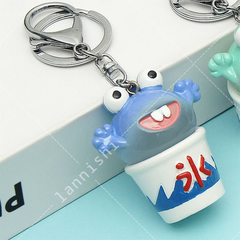 Foshan Ranhong Jewelry Resin Acrylic Premium Flash Light Smoothie Monster Buckle Korean version car key Chain Pendant details Picture