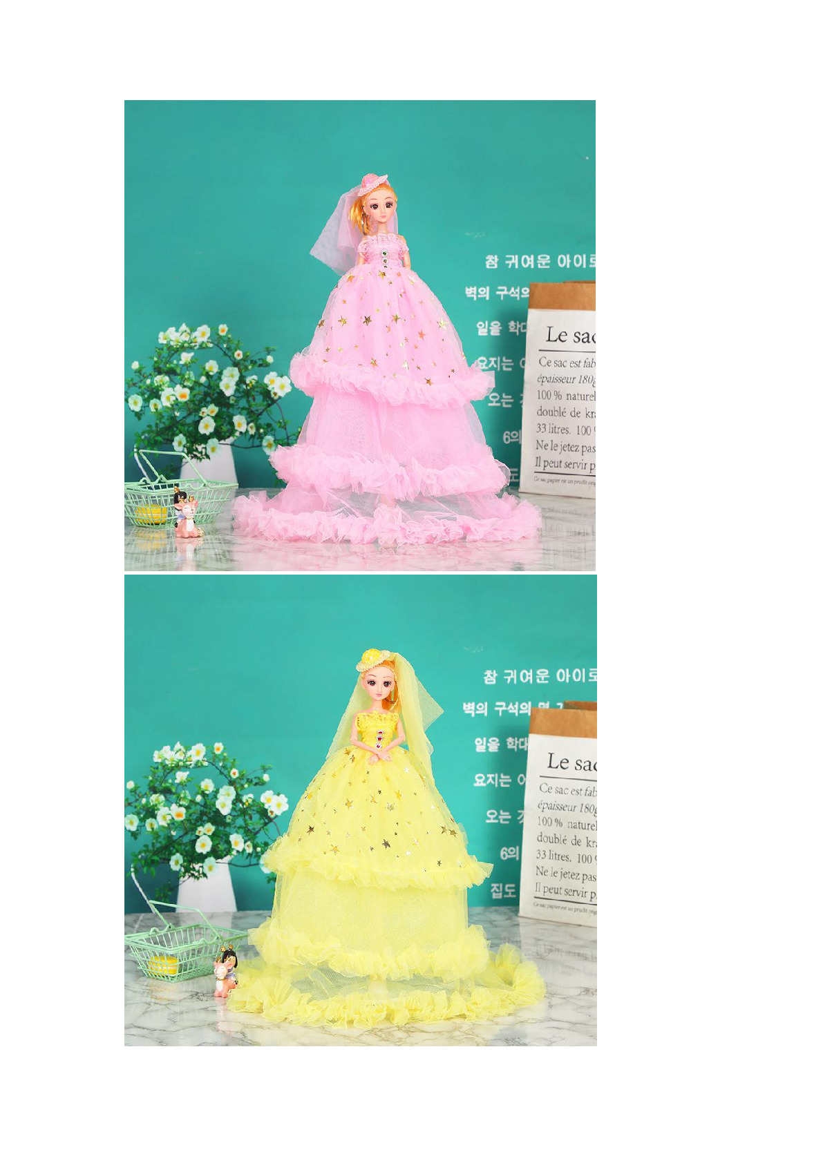 Factory direct sales of 11-inch 50-centimeter wedding dresses, princess Barbie dolls, creative decorative items, children's toys, princess doll gifts, wholesale keychains and pendants pic 3
