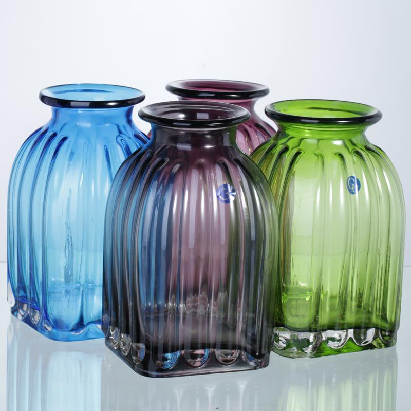 厂家直销批发欧式彩色原色玻璃花瓶客厅餐桌摆件详情图10