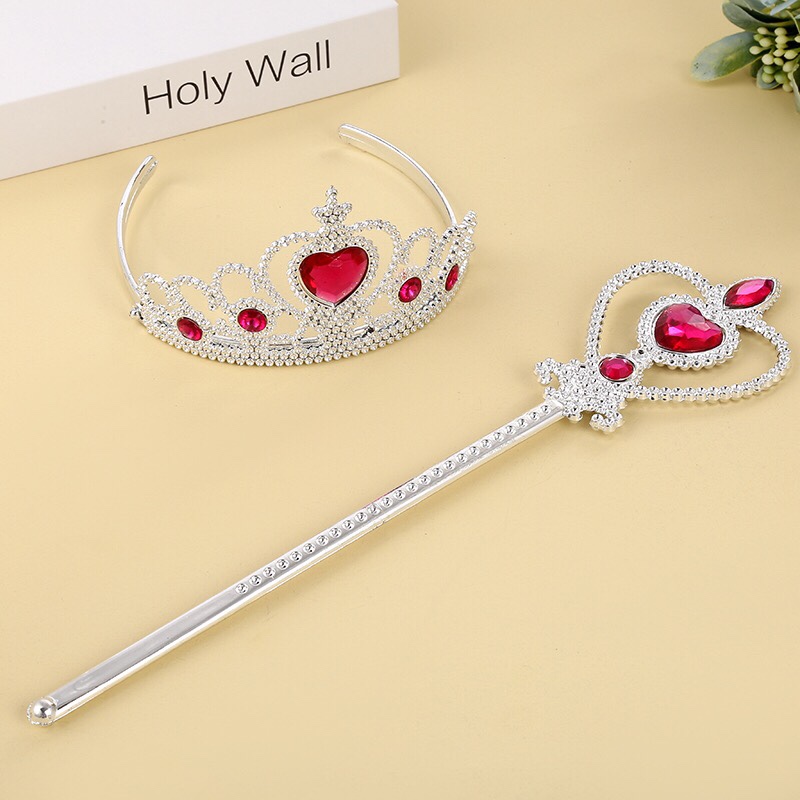 Crown headdress peach heart Suit rose-red Birthday Princess suit thumbnail
