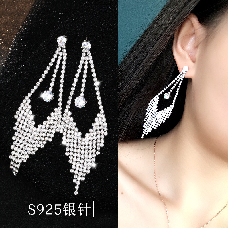 厂家直销2020新款925银针耳饰快手抖音直播货源韩版流行饰品大气百搭显瘦脸时尚欧美风地摊小饰品批发直供白底实物图