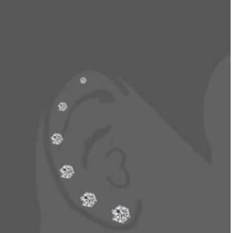 Round zircon stud earrings for fashionable and trendy ladies in Europe and America Specification image
