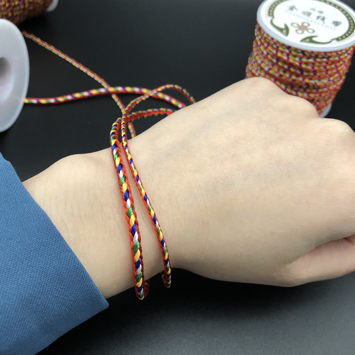 1.5MM multicolored rope Dragon Boat Festival egg loop bracelet woven thread Specification image