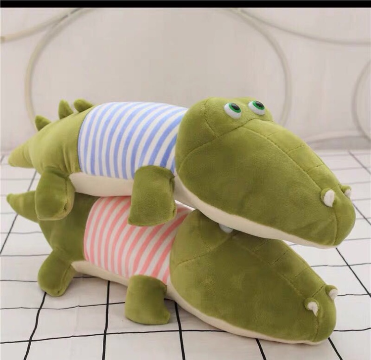 Striped dress crocodile cartoon cute doll manufacturers direct wholesale