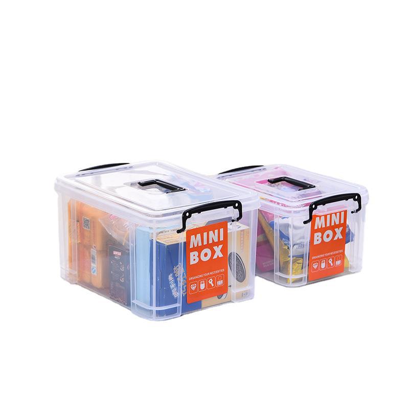 New transparent 5-piece storage box, plastic thickened storage set, snack portable storage box 7015 Item Picture