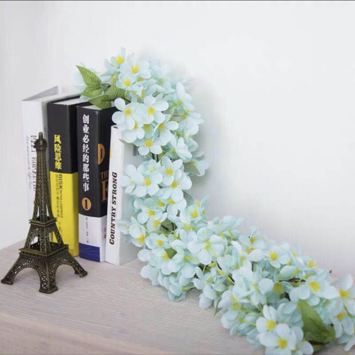 仿真苹果花藤条塑料藤蔓管道空调花藤装饰假花吊篮遮挡植物墙背景（苹果花藤）仿真花春天花园