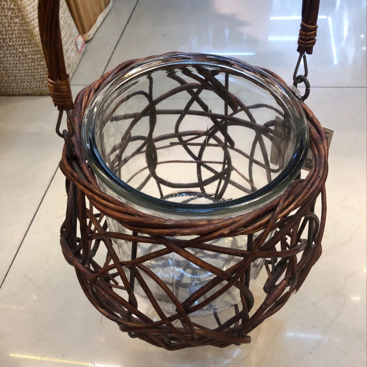 Qingling Craft rattan weaving and twisting craft hand-held basket flower artificial flower ornaments
