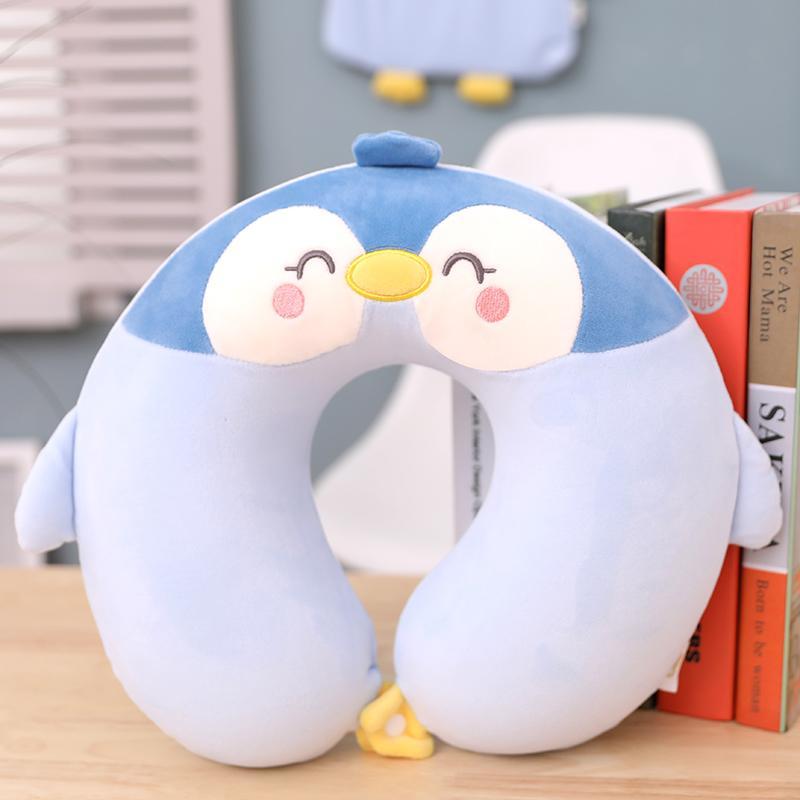 蓝色企鹅记忆棉颈枕详情图1