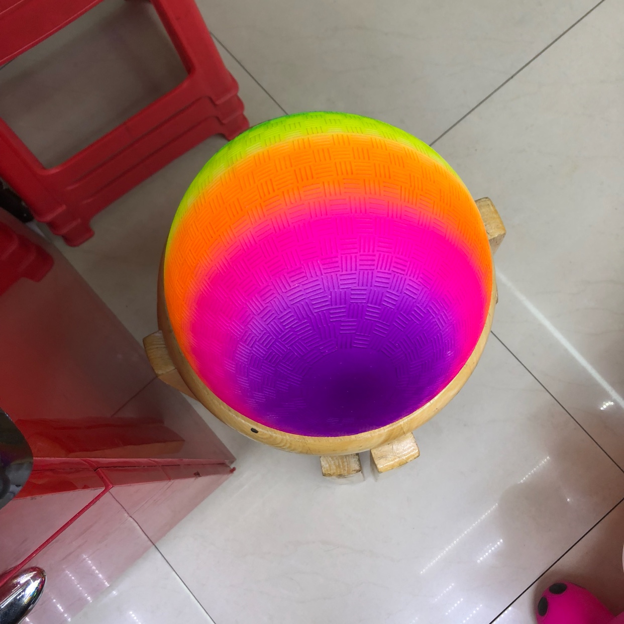 彩虹球透明气球独角兽花纹图案皮球玩具图