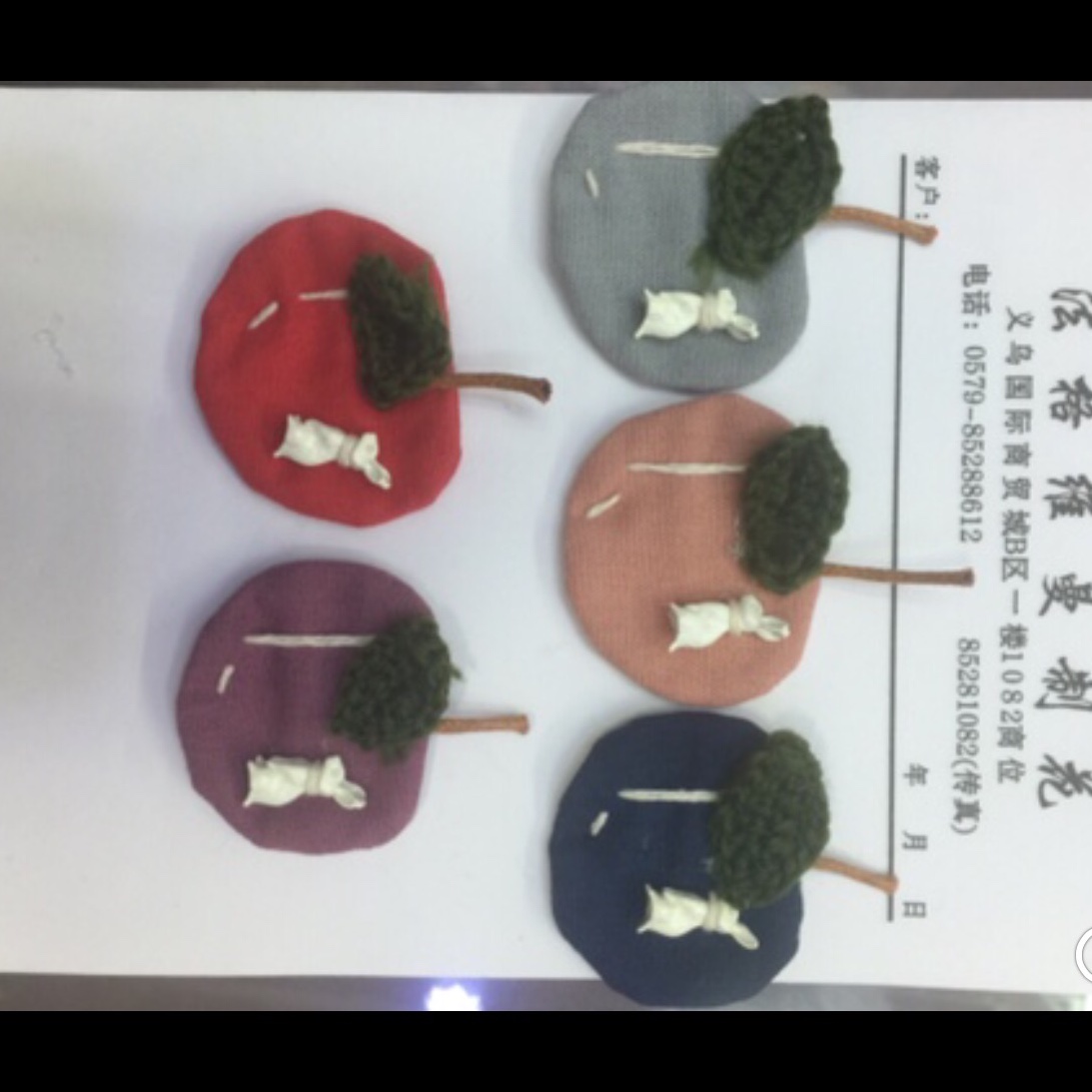 Korean version of the linen apple, the leaves are hand-hook with wool thumbnail