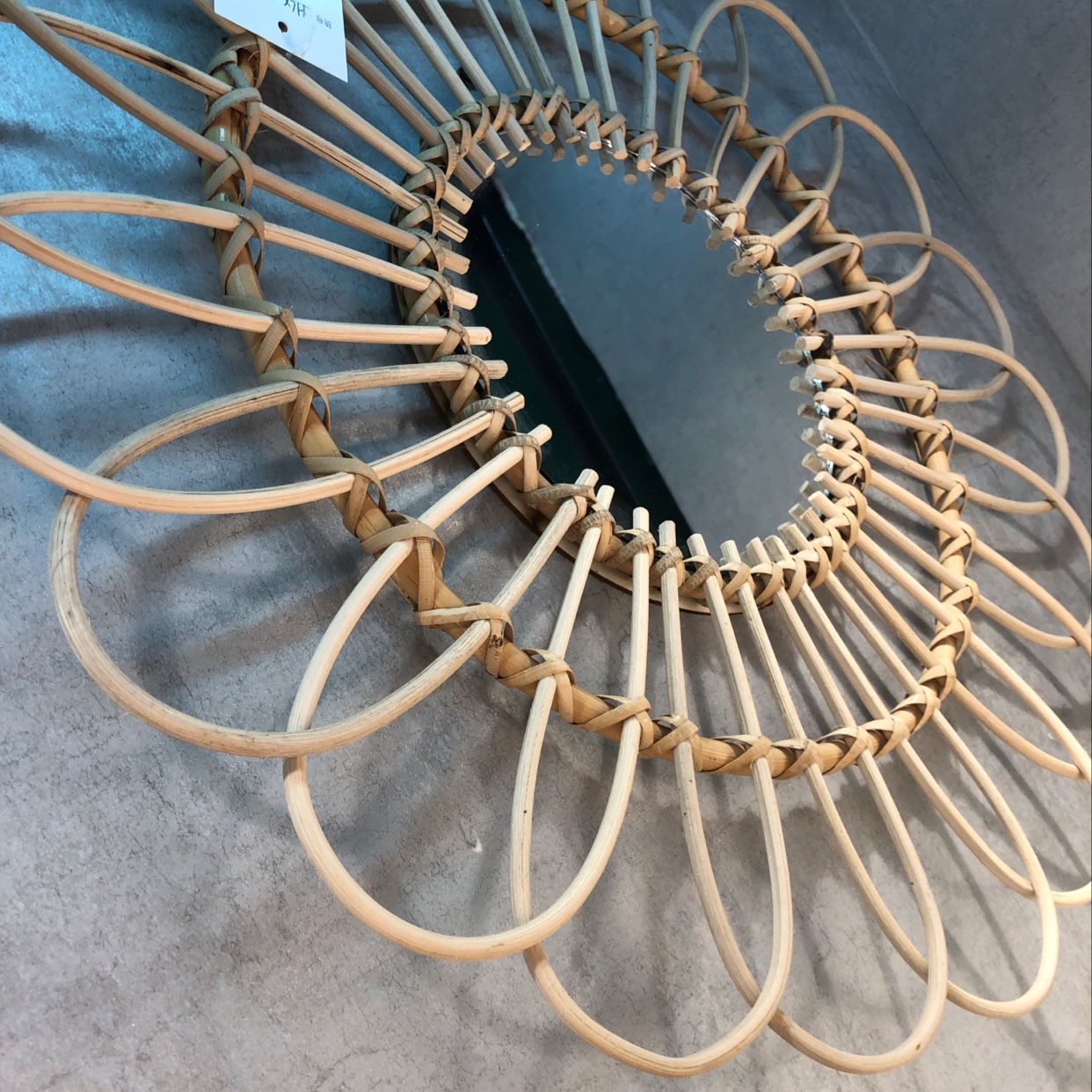 Qingling Craft Handmade Rattan Weaving garden Bohemian Mirror Home Decoration