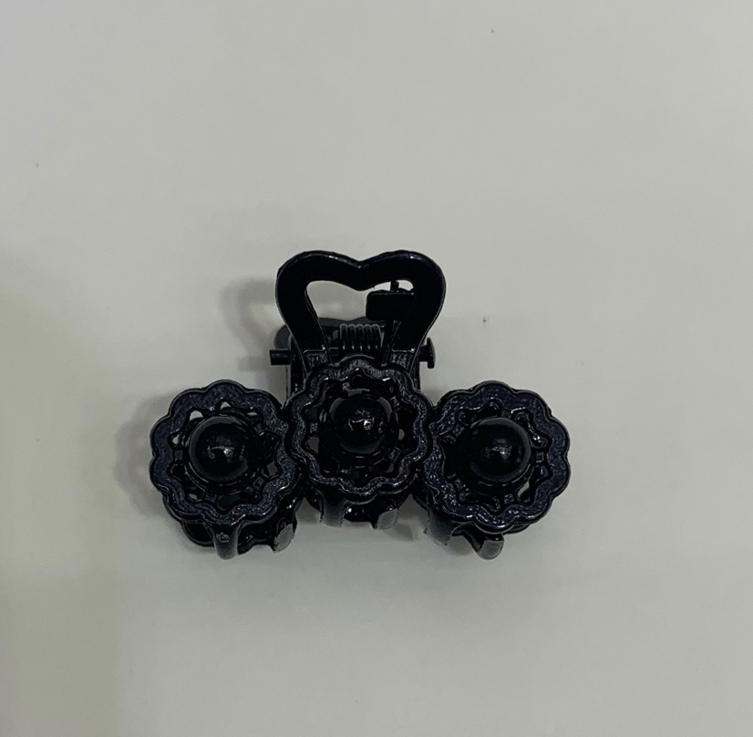 Retro fashion trend black pearl small claw clip