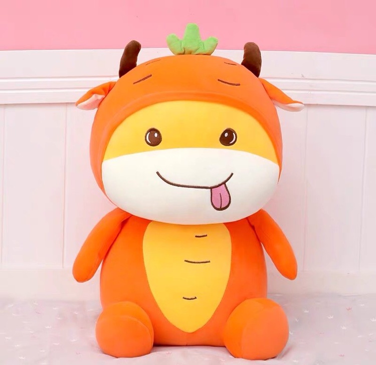 橙子四面弹小牛羽绒棉可爱卡通批发