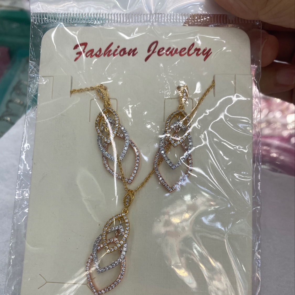 微镶铜项链细节图