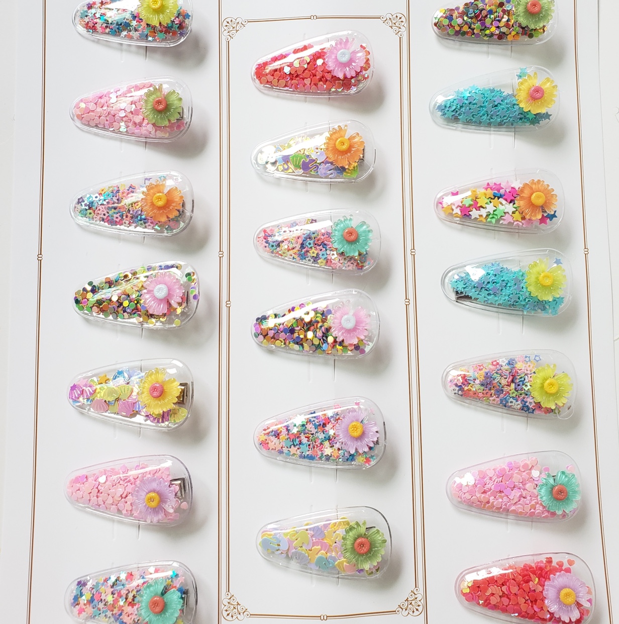 Hairpin glitter bubble Daisy, 20 pieces thumbnail