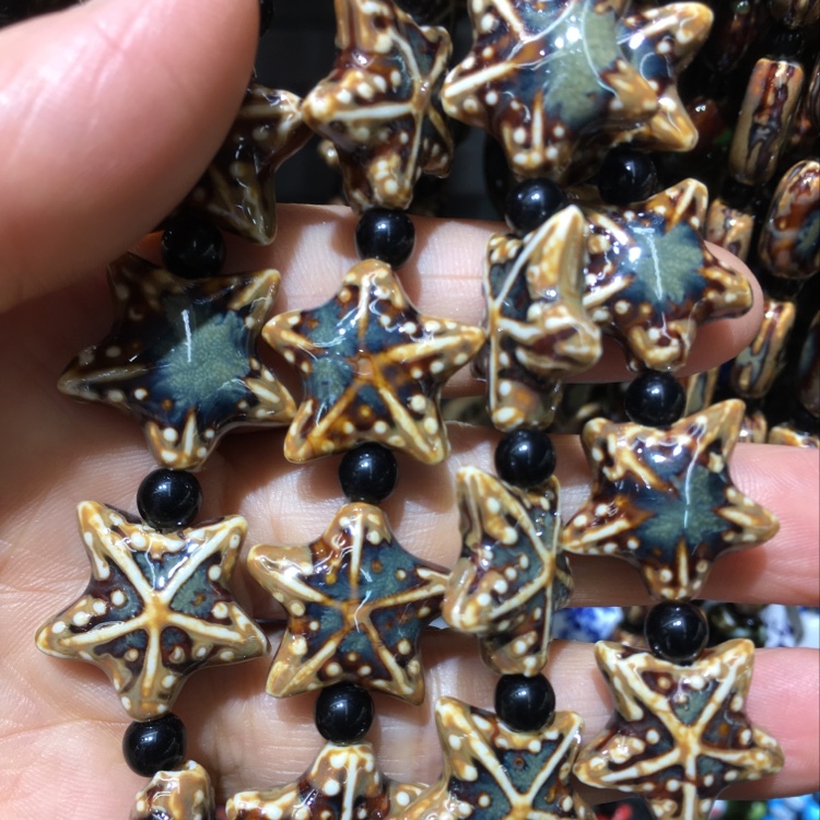 Ceramic pentagram ⭐ ️ beads thumbnail