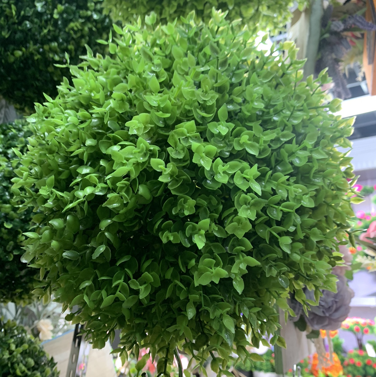 Artificial grass ball indoor creative fake green grass ball wedding shopping Mall decoration ceiling plastic Eucalyptus grass ball (30cm Eucalyptus grass ball) thumbnail