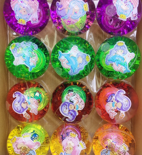 Children's toy water polo colorful jump ball Crystal bouncy ball gold powder mermaid card thumbnail
